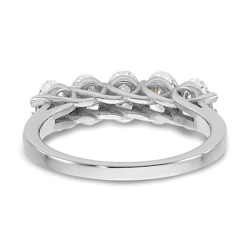 14K White Gold True Origin 1 2/3 Carat Lab Grown Diamond Vs D E F Complete Five Stone Oval Ring