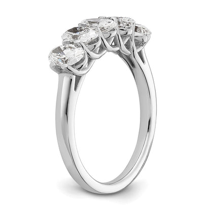 14K White Gold True Origin 1 2/3 Carat Lab Grown Diamond Vs D E F Complete Five Stone Oval Ring