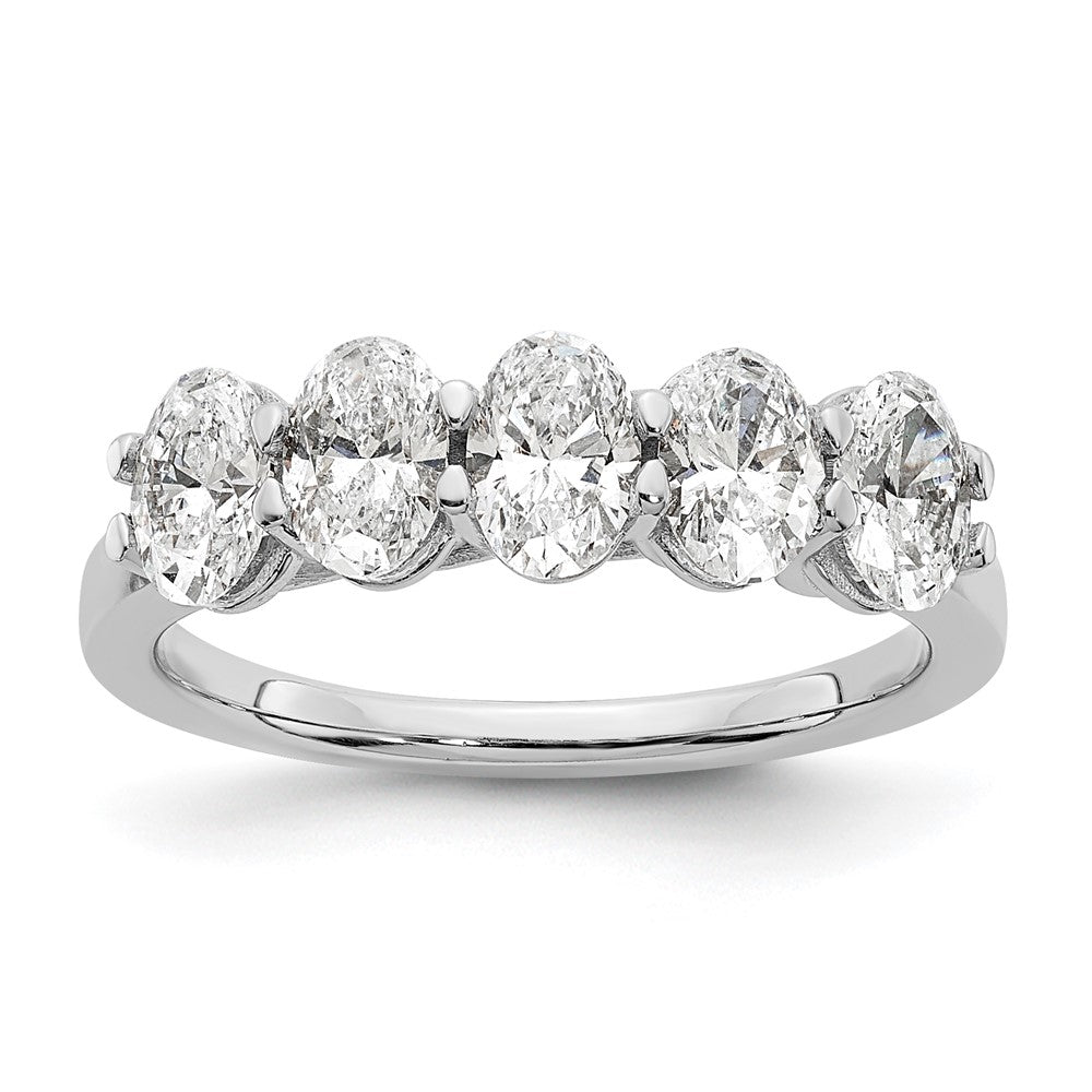 14K White Gold True Origin 1 2/3 Carat Lab Grown Diamond Vs D E F Complete Five Stone Oval Ring