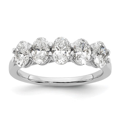 14K White Gold True Origin 1 2/3 Carat Lab Grown Diamond Vs D E F Complete Five Stone Oval Ring