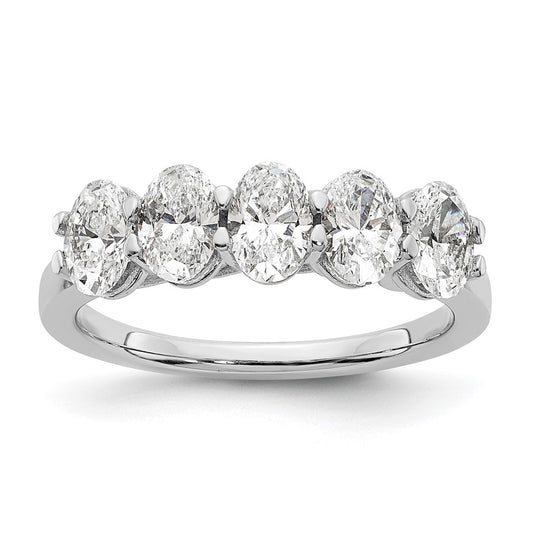 14K White Gold True Origin 1 2/3 Carat Lab Grown Diamond Vs D E F Complete Five Stone Oval Ring