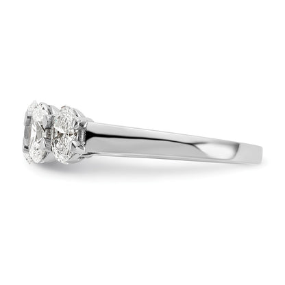 14K White Gold True Origin 2 Carat Lab Grown Diamond Vs D E F Graduated Complete Five Stone Oval Ring