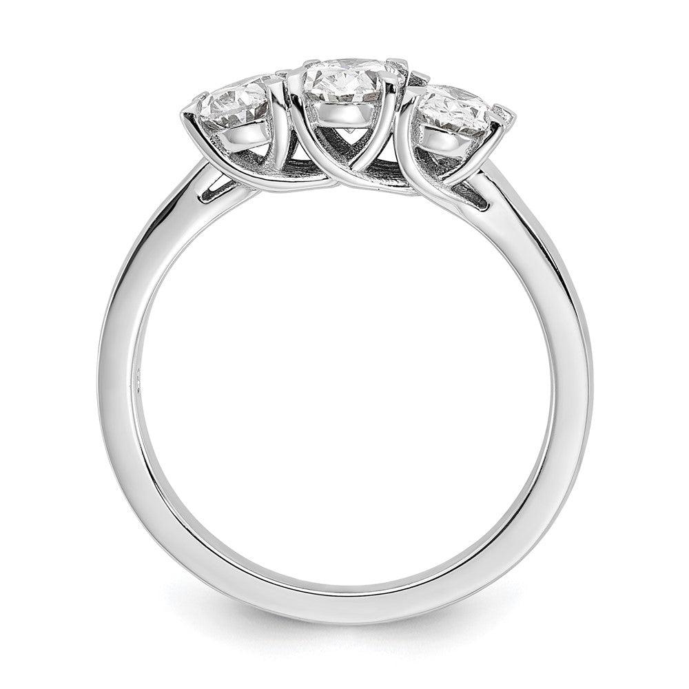 14K White Gold True Origin 1 1/4 Carat Vs Def Lab Grown Diamond Complete Three Stone Oval Ring