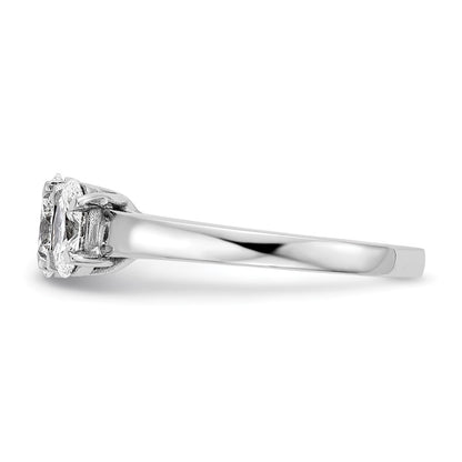 14K White Gold True Origin 1 1/4 Carat Vs Def Lab Grown Diamond Complete Three Stone Oval Ring