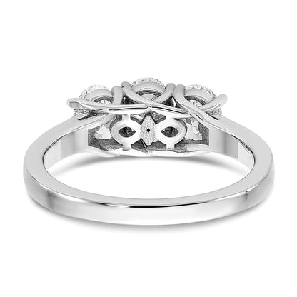 14K White Gold True Origin 1 1/4 Carat Vs Def Lab Grown Diamond Complete Three Stone Oval Ring