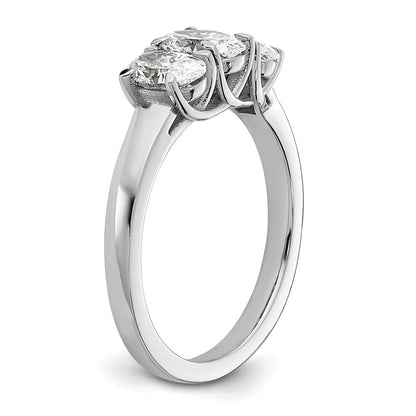 14K White Gold True Origin 1 1/4 Carat Vs Def Lab Grown Diamond Complete Three Stone Oval Ring