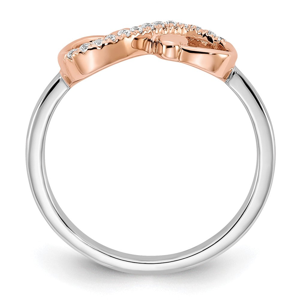 10K Two-Tone 10K White & Rose Polished Infinity Hearts Diamond Ring