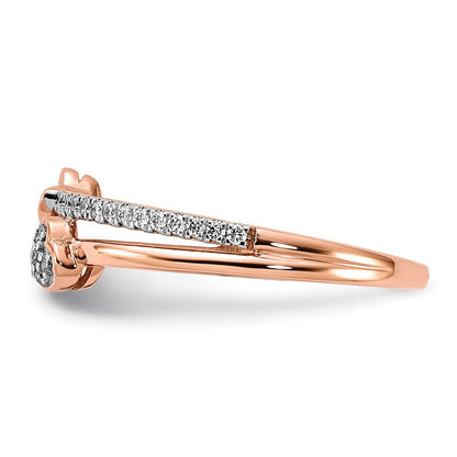 14k Rose Gold 1/8 Ct. Lab Grown Diamond VS/SI+ G+ Complete Hearts Ring