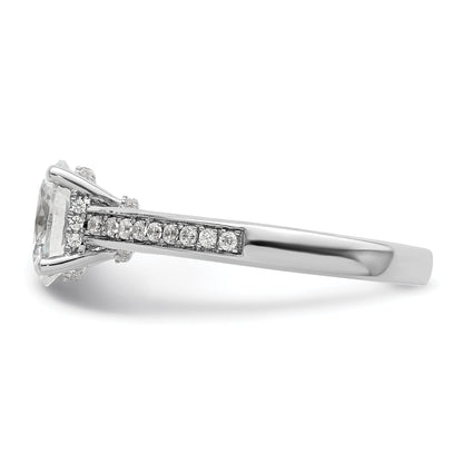 14K White Gold True Origin 1/5 Carat Lab Grown Diamond Vs D E F Semi Mount Oval Engagement Ring
