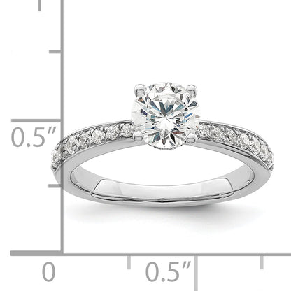 14K White Gold True Origin 1/3 Carat Lab Grown Diamond Vs D E F Semi Mount Round Engagement Ring