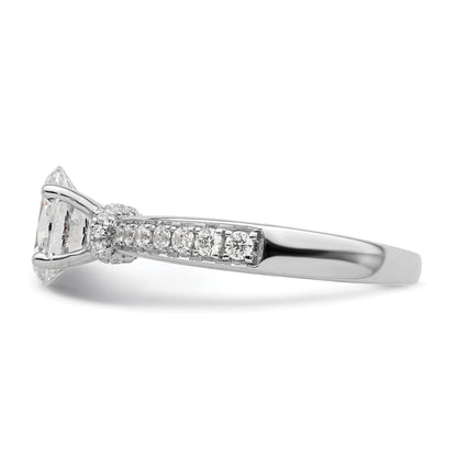 14K White Gold True Origin 1/4 Carat Lab Grown Diamond Vs D E F Semi Mount Oval Engagement Ring