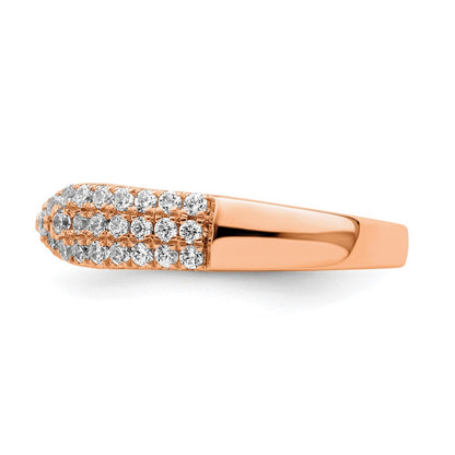 14K Rose Gold True Origin 1/2 Carat Lab Grown Diamond Vs D E F Fancy Band