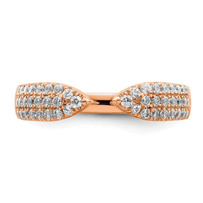 14K Rose Gold True Origin 1/2 Carat Lab Grown Diamond Vs D E F Fancy Band