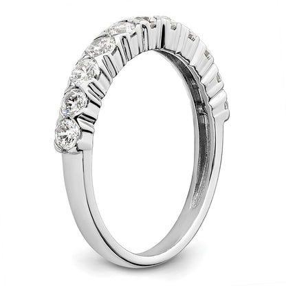 14k White Gold 3/4 Ct. Lab Grown Diamond VS/SI+ G+ Eleven Stone Fashion band