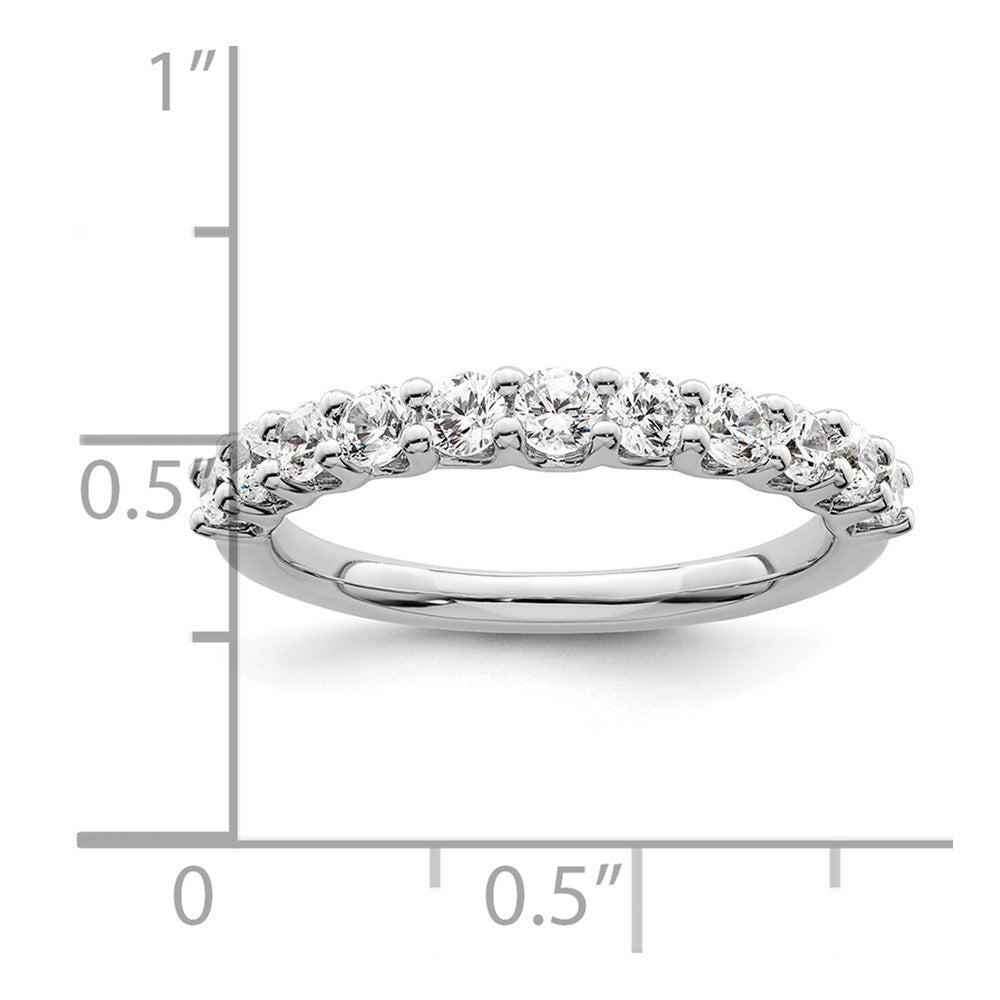14k White Gold 3/4 Ct. Lab Grown Diamond VS/SI+ G+ Eleven Stone Fashion band