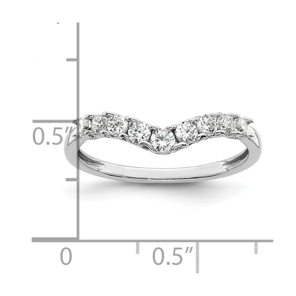 14k White Gold 3/8 Ct. Lab Grown Diamond VS/SI+ G+ Concaved Band Ring
