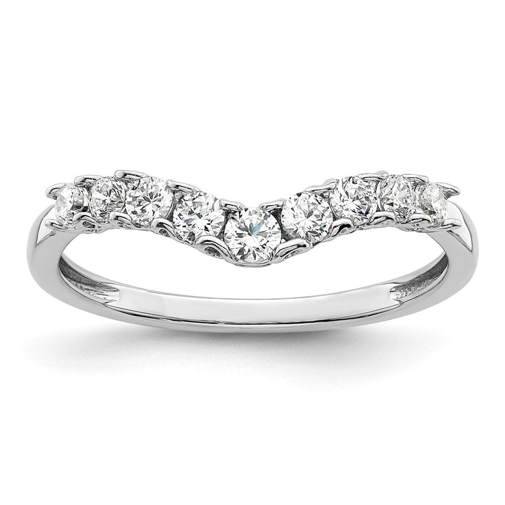 14k White Gold 3/8 Ct. Lab Grown Diamond VS/SI+ G+ Concaved Band Ring