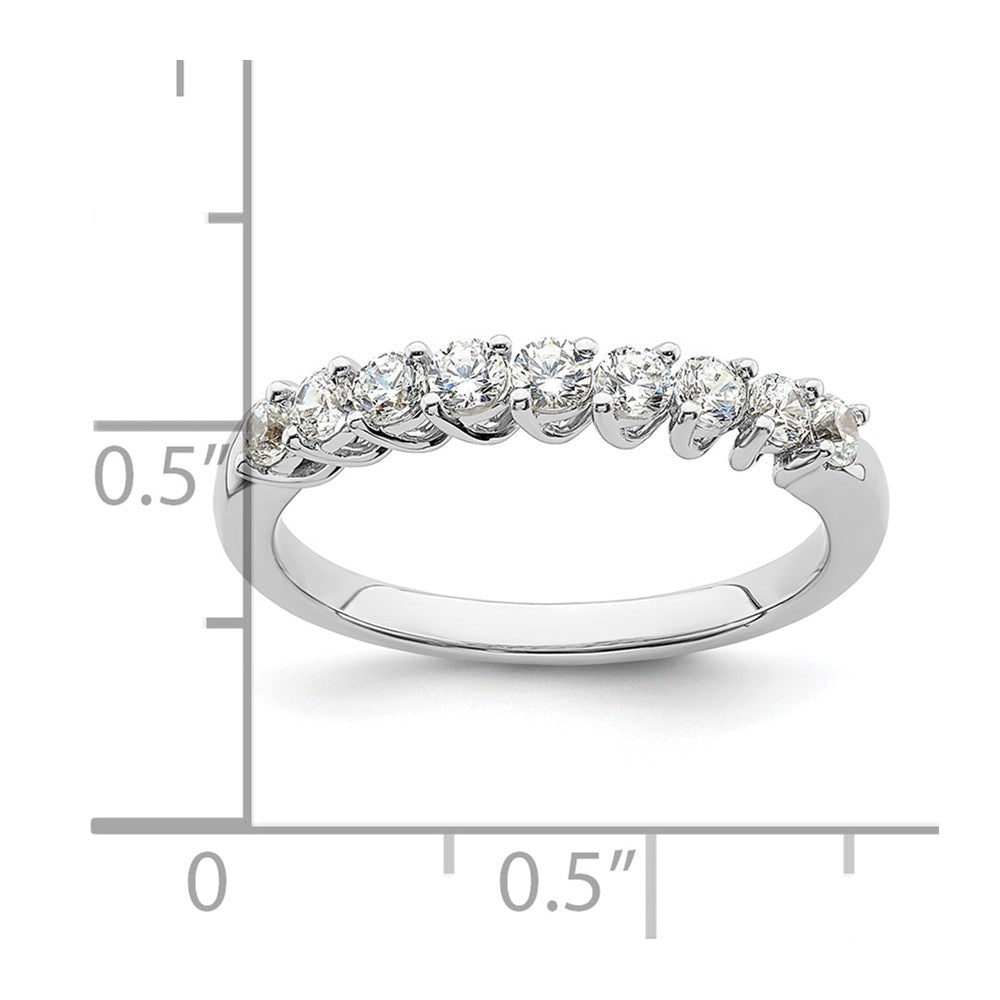 14k White Gold 1/2 Ct. Lab Grown Diamond VS/SI+ G+ Nine Stone Fashion band