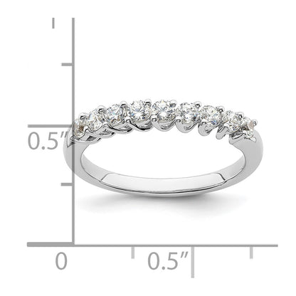 14k White Gold 1/2 Ct. Lab Grown Diamond VS/SI+ G+ Nine Stone Fashion band
