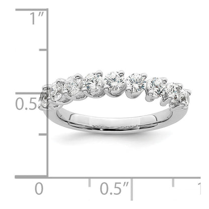 14k White Gold 1 Ct. Lab Grown Diamond VS/SI+ G+ Nine Stone Fashion band