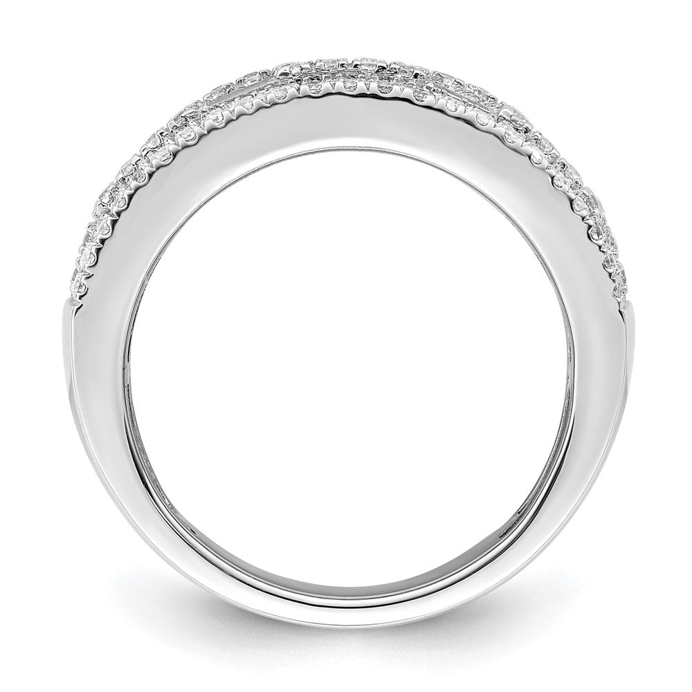 1.00ct. CZ Solid Real 14K White Gold Complete Wedding Band Ring