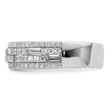 1.00ct. CZ Solid Real 14K White Gold Complete Wedding Band Ring