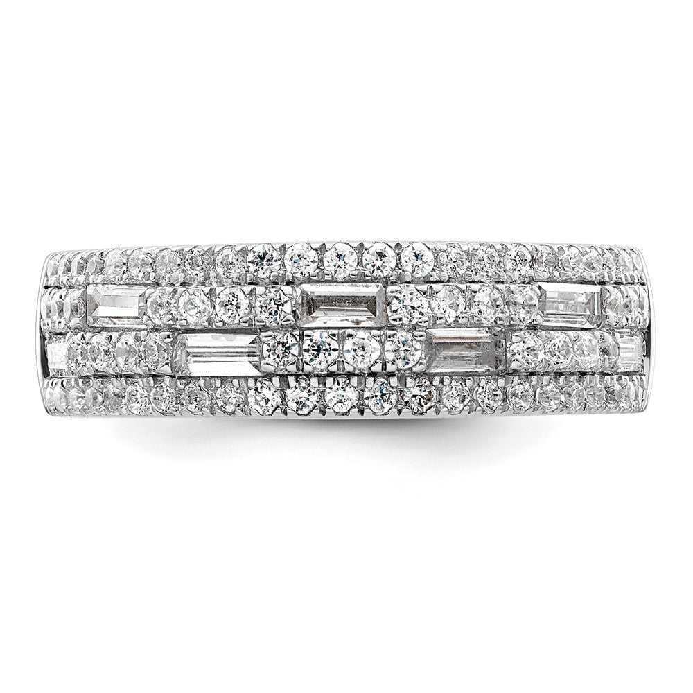 1.00ct. CZ Solid Real 14K White Gold Complete Wedding Band Ring