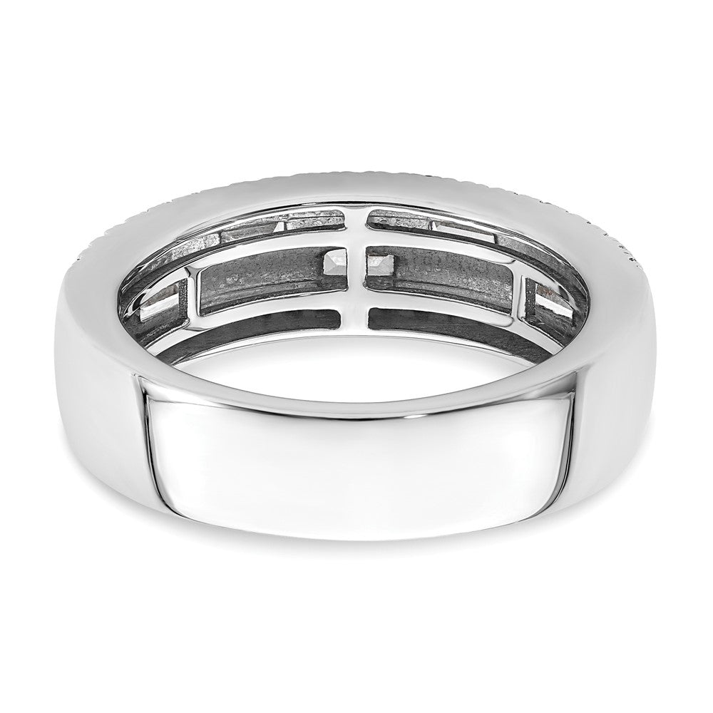 1.00ct. CZ Solid Real 14K White Gold Complete Wedding Band Ring