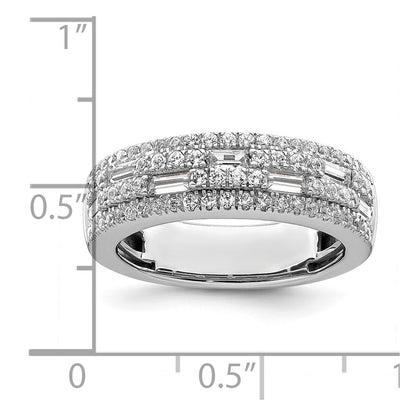 1.00ct. CZ Solid Real 14K White Gold Complete Wedding Band Ring