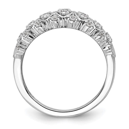 0.75ct. CZ Solid Real 14K White Gold Complete Wedding Band Ring