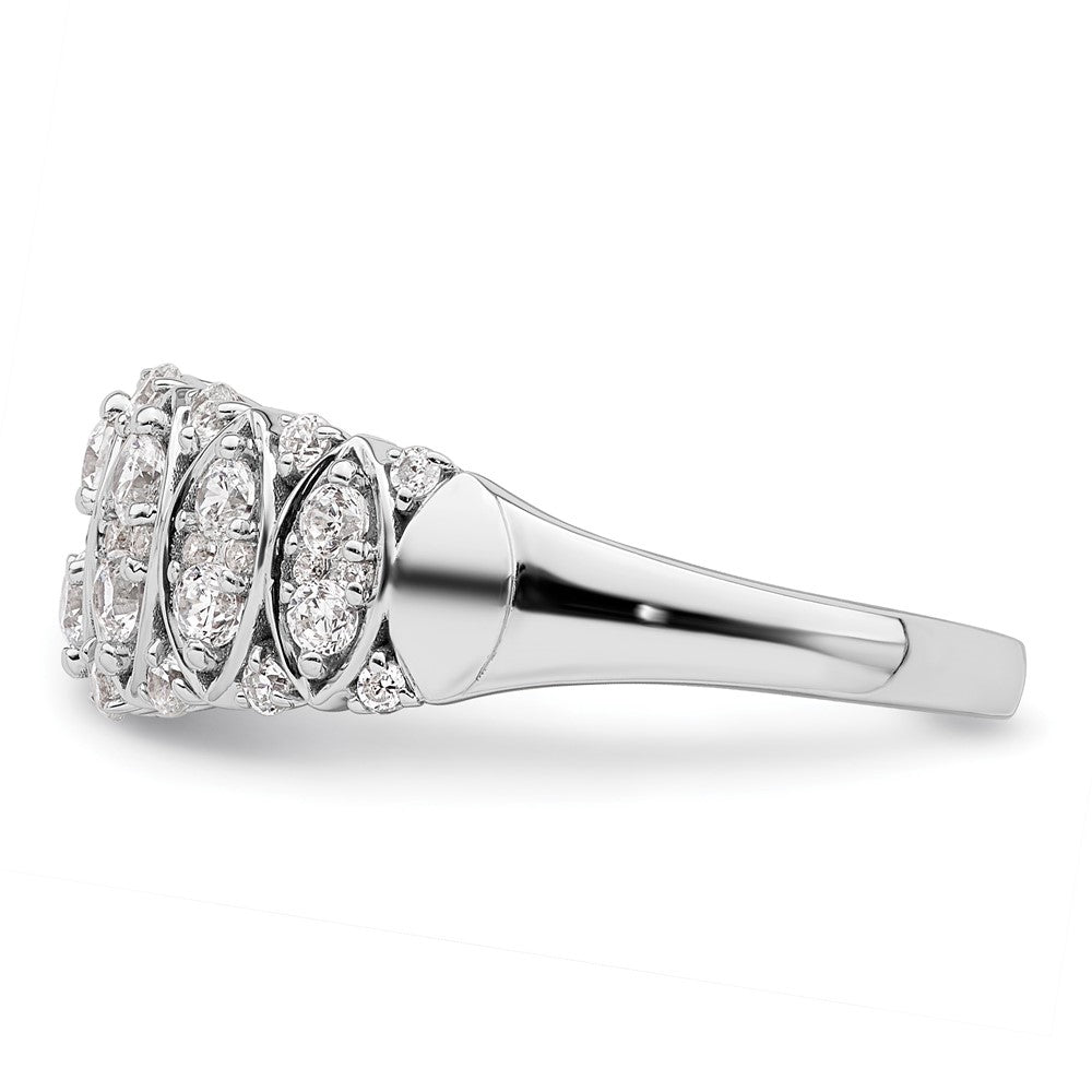 0.75ct. CZ Solid Real 14K White Gold Complete Wedding Band Ring