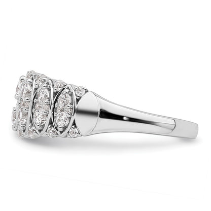 0.75ct. CZ Solid Real 14K White Gold Complete Wedding Band Ring