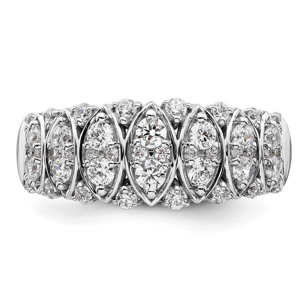 0.75ct. CZ Solid Real 14K White Gold Complete Wedding Band Ring