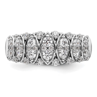0.75ct. CZ Solid Real 14K White Gold Complete Wedding Band Ring