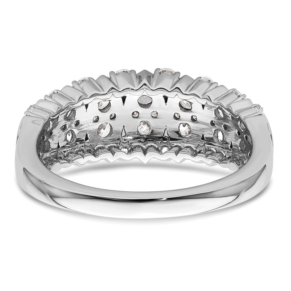 0.75ct. CZ Solid Real 14K White Gold Complete Wedding Band Ring