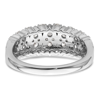 0.75ct. CZ Solid Real 14K White Gold Complete Wedding Band Ring