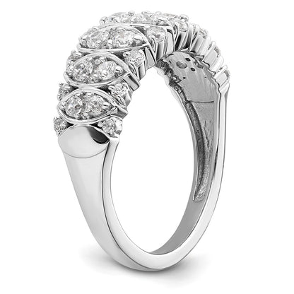 0.75ct. CZ Solid Real 14K White Gold Complete Wedding Band Ring