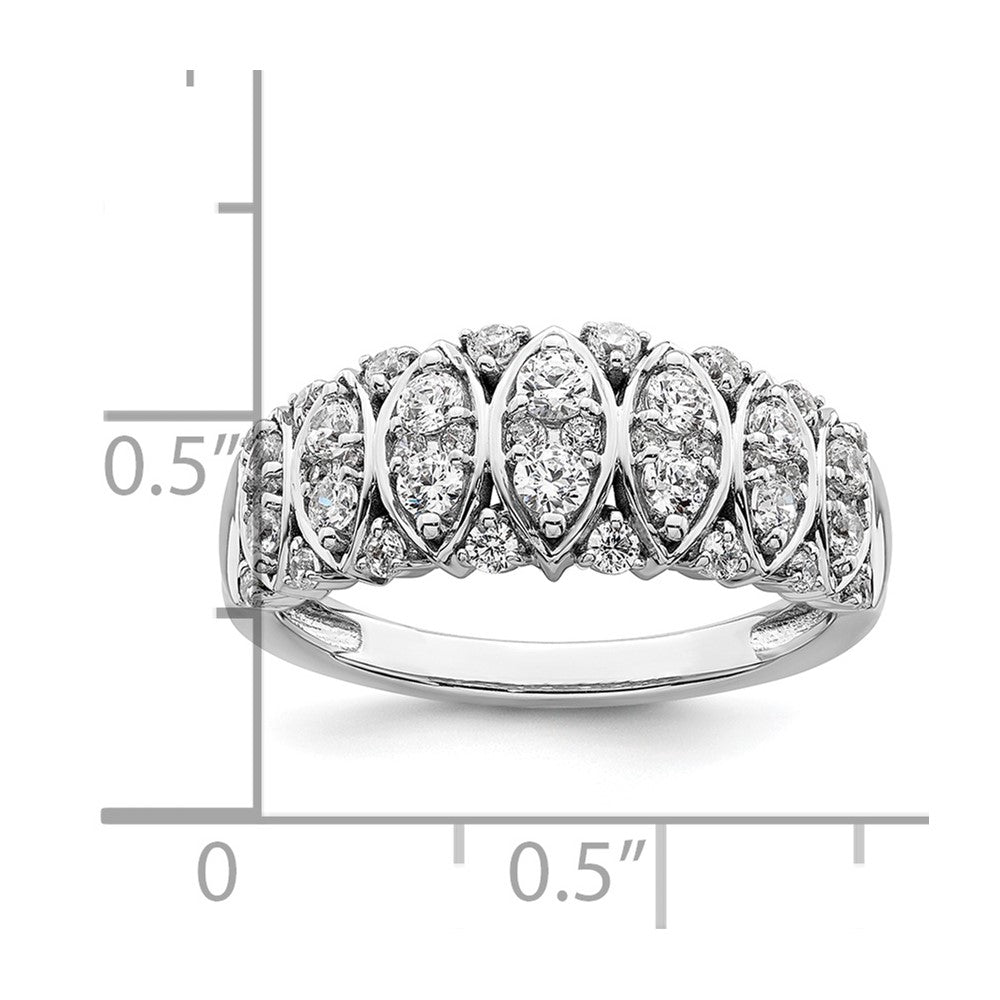 0.75ct. CZ Solid Real 14K White Gold Complete Wedding Band Ring