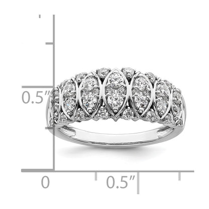 0.75ct. CZ Solid Real 14K White Gold Complete Wedding Band Ring