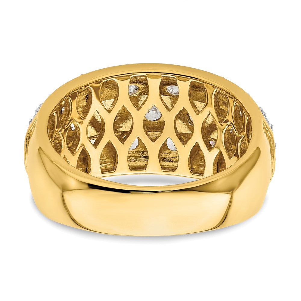 1.16ct. CZ Solid Real 14K Polished Complete Cluster Wedding Band Ring