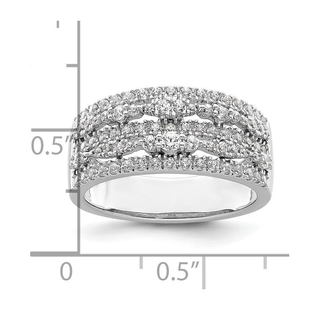 14K White Gold 7/8 Carat Complete Diamond Band