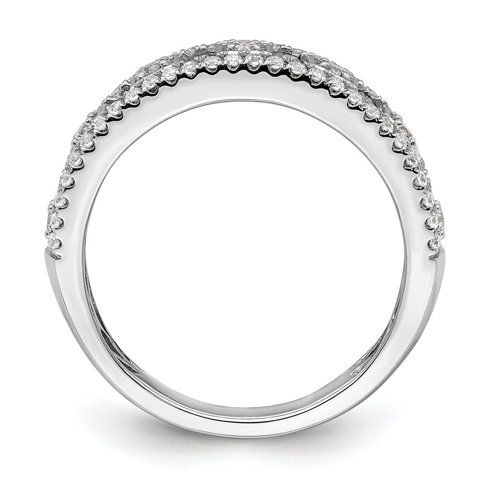 14K White Gold 7/8 Carat Round/Baguette Complete Diamond Band