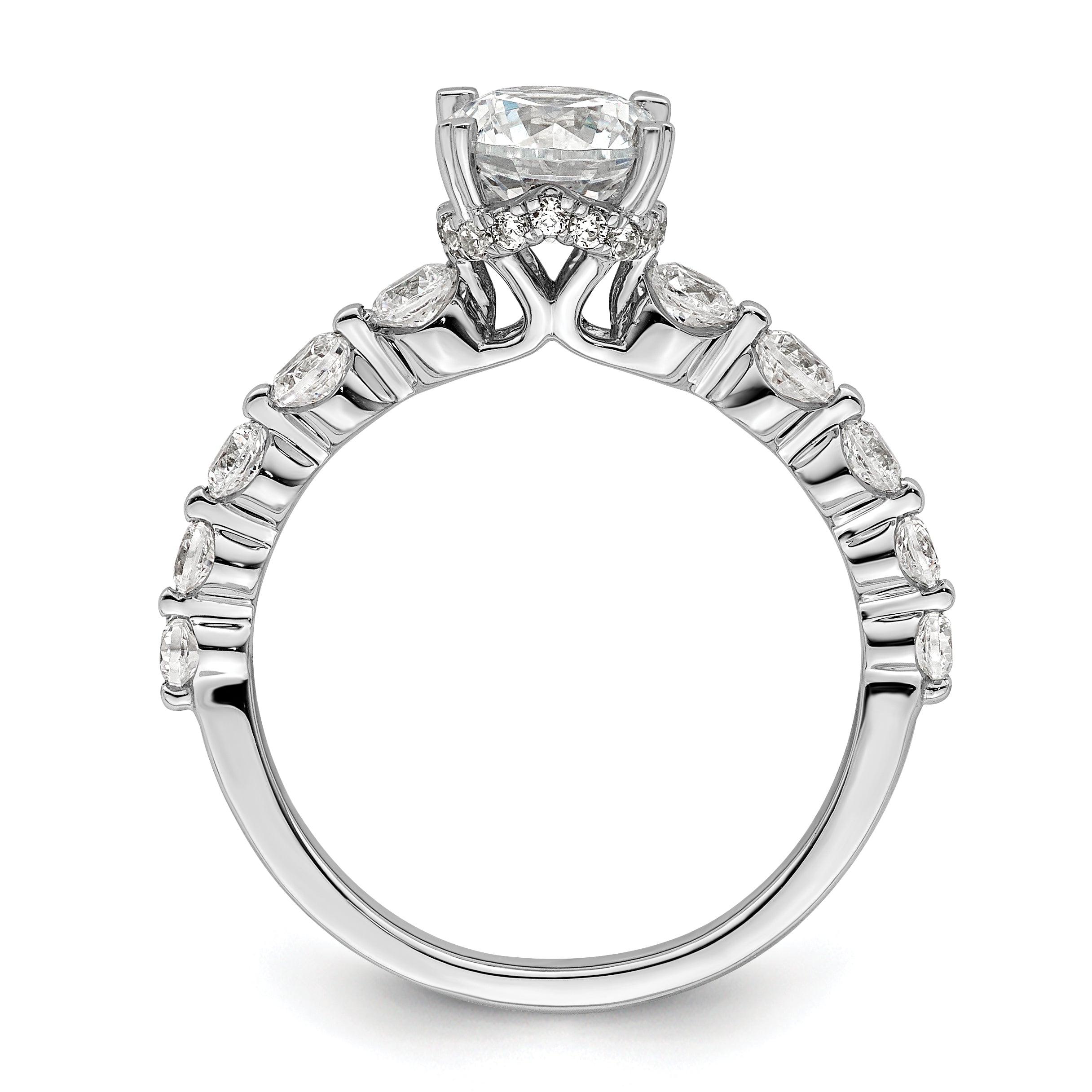 14k White Gold 3/4 Ct. Lab Grown Diamond VS/SI+ G+ 3/4 Ct. cetner Round Solitaire Engagement Ring