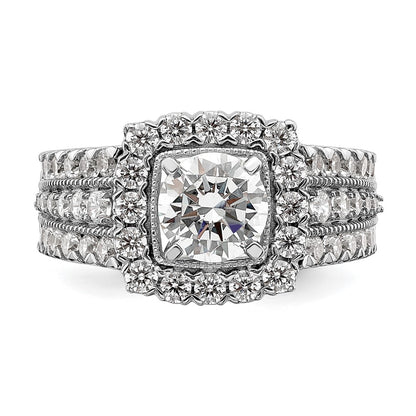 14k White Gold 1 1/3 Ct. Lab Grown Diamond VS/SI+ G+ 1 Ct. Center Round Engagement Ring