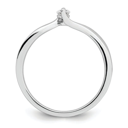 14K White Gold First Promise Bypass 1/10 Carat Round Diamond Complete Promise/Engagement Ring