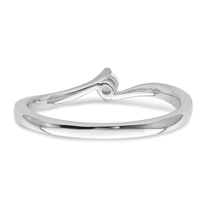14K White Gold First Promise Bypass 1/10 Carat Round Diamond Complete Promise/Engagement Ring