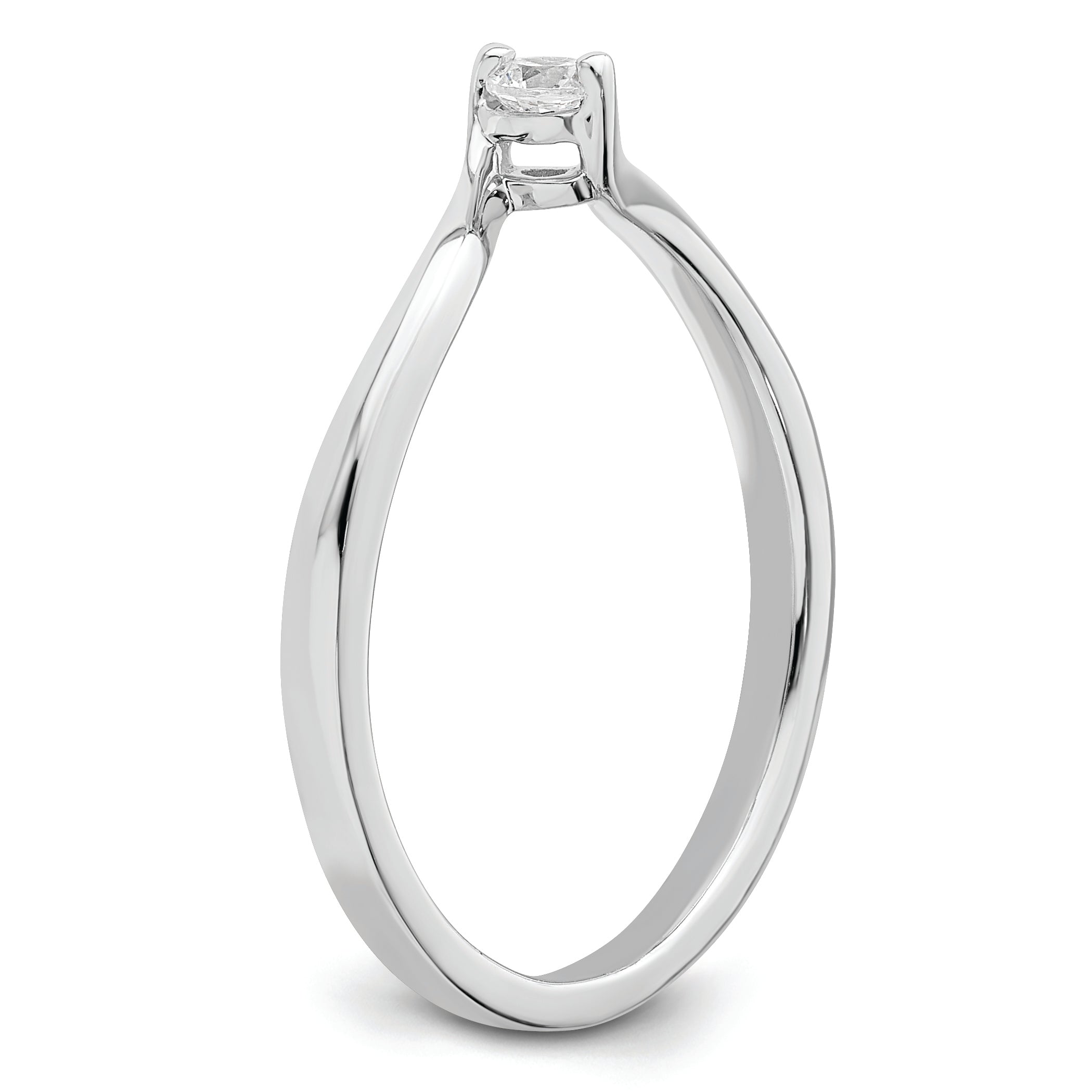 14K White Gold First Promise Bypass 1/10 Carat Round Diamond Complete Promise/Engagement Ring