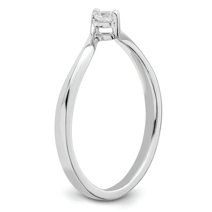 14K White Gold First Promise Bypass 1/10 Carat Round Diamond Complete Promise/Engagement Ring