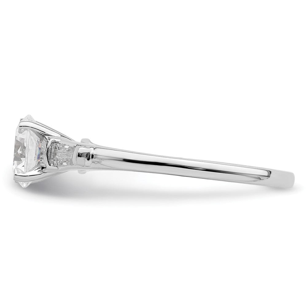 14K White Gold Semi Mount Including 2 Baquette Side Stones Diamond Engagement Ring