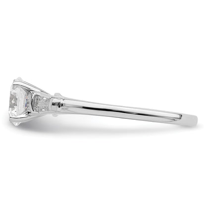 14K White Gold Semi Mount Including 2 Baquette Side Stones Diamond Engagement Ring